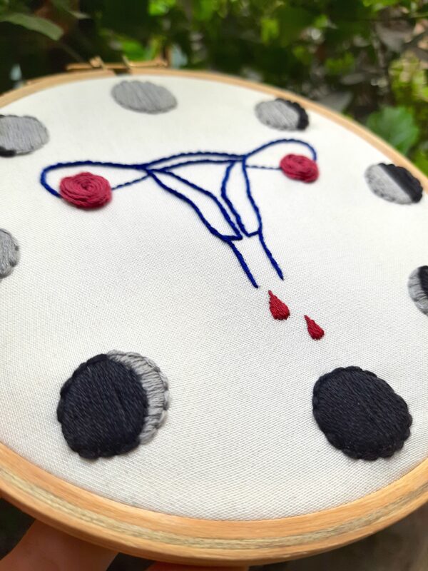 moon cycle embroidery