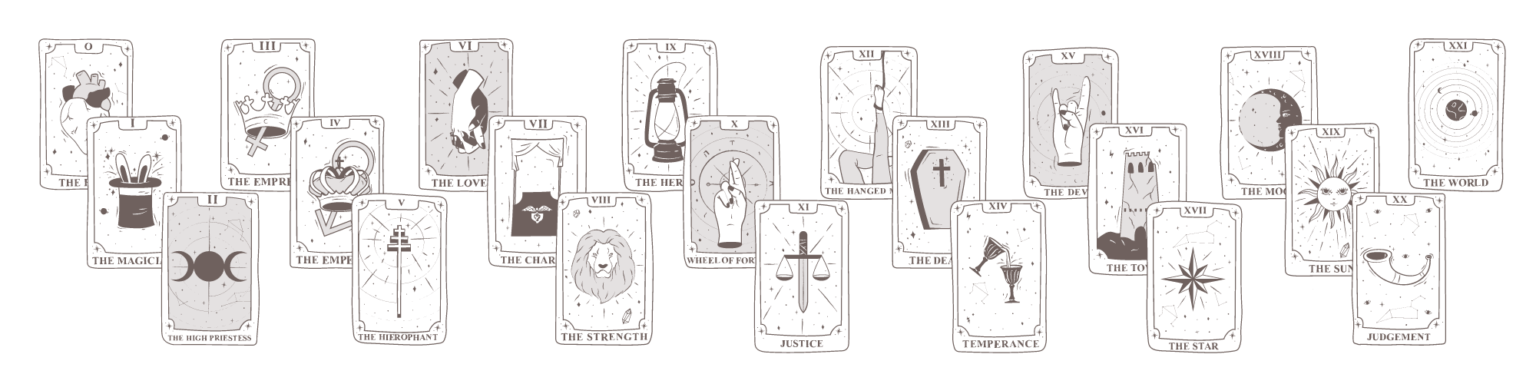 22 tarot card icons of the major arcana